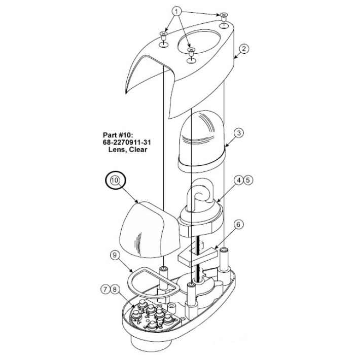 LENS/Clear glass, metalized, for us with 70946() series.