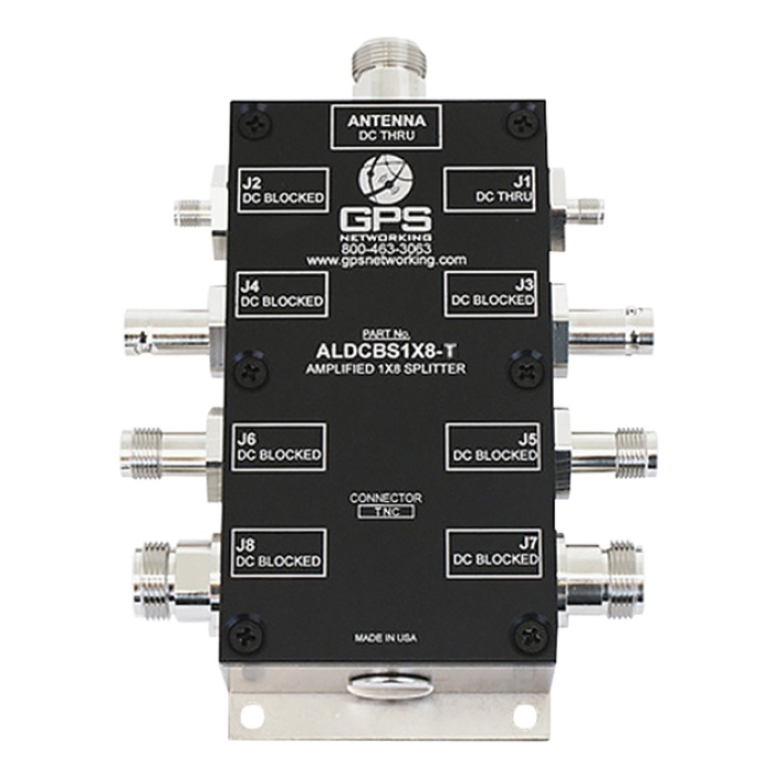 Amplified GPS Antenna Splitter | 8 outputs, 1 input, TNC connectors