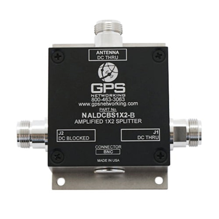 Networked Amplified GPS Splitter | 1 input, 2 output, BNC Connectors