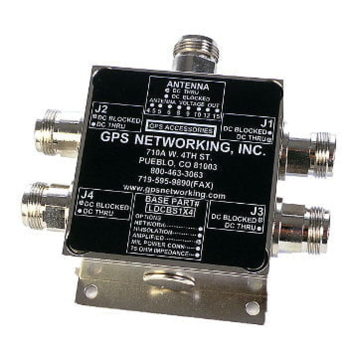 Networked Amplified GPS Splitter | 1 input, 4 output, TNC Connectors