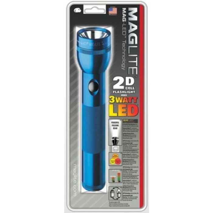 MAG-LITE LED FLASHLIGHT/Blue, 2 D-cell.