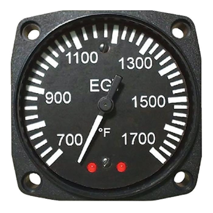 Exhaust Gas Temperature Indicator | 2-1/4 inch, 700–1700°F, Black & White Dial Markings