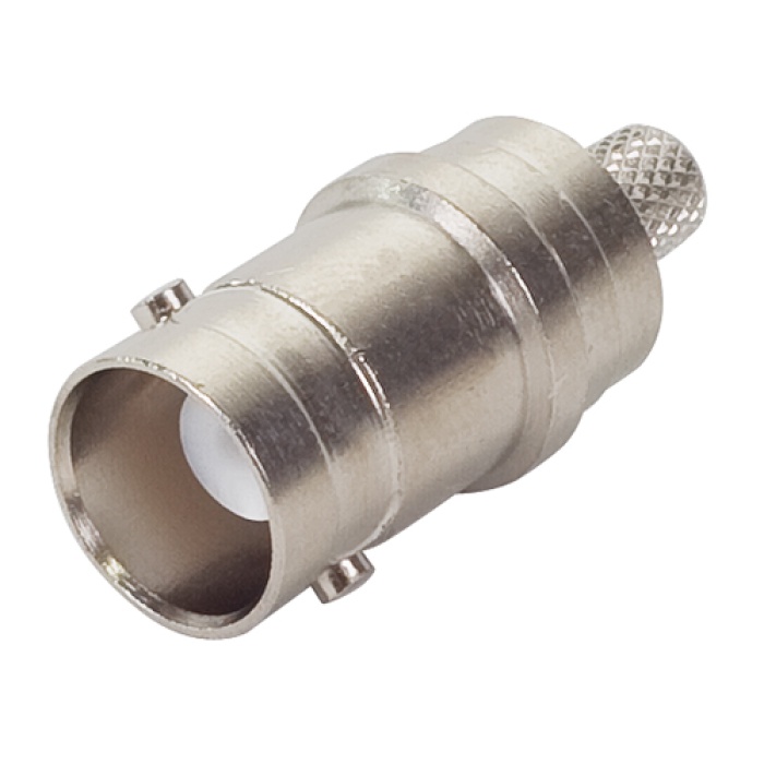 BNC CONNECTOR/Female, dual crimp, jack, 50 Ohms, 4 GHz, straight.