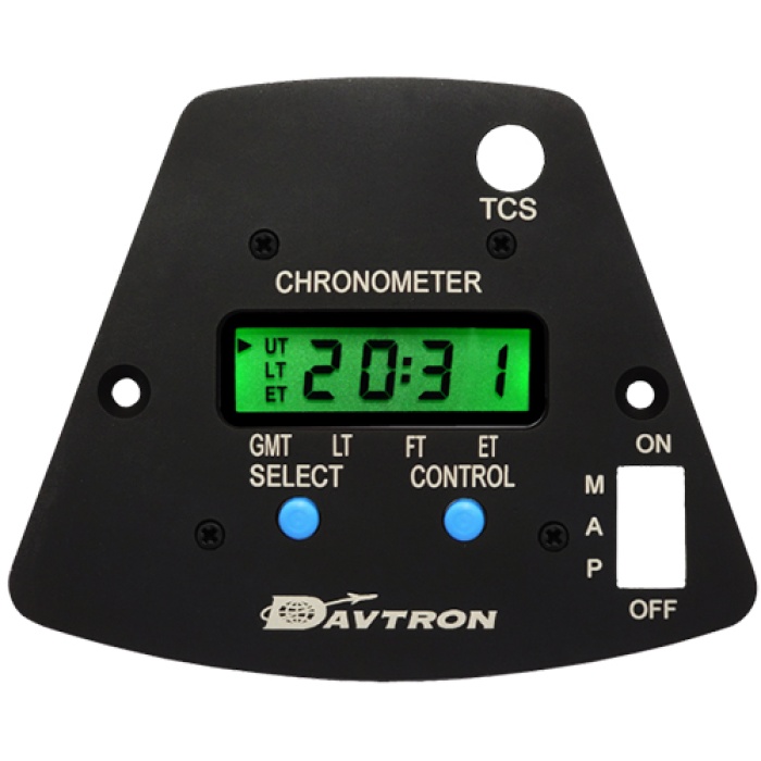 MB800AIS Yoke Mount Digital Clock for Beechcraft King Air | 28V, Co-Pilot, TCS & MAP Switch, NVG Lighting, Black