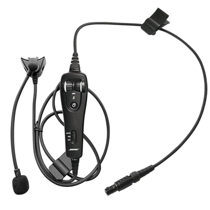 Bose A20 Headset Cable Assembly | 6-Pin Lemo, Straight Cord, Dynamic Mic, Flex Power