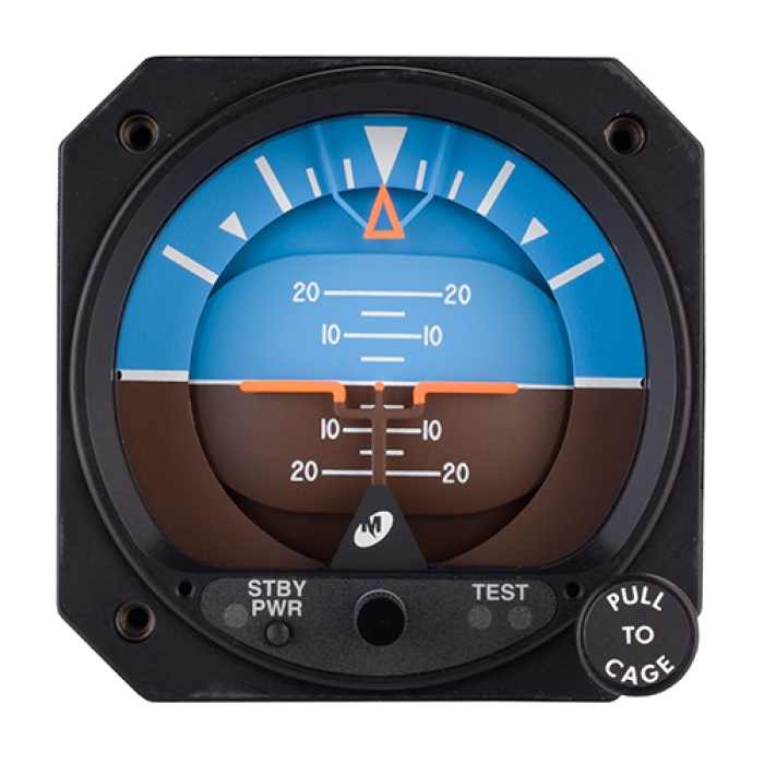 Attitude Indicator | 3-1/8in, Electric, Rotating Roll, Traditional, 10-32VDC, 10º Tilt, 28V Lighting